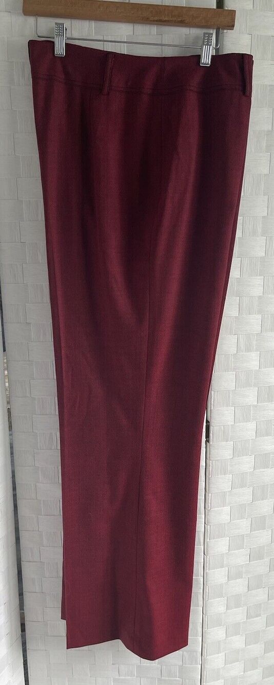 NWT Juliana Collezoine Women’s Wool Herringbone Dress Pants Red Black Size 16